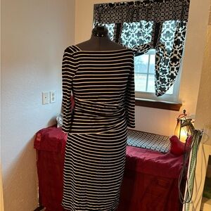 White Black and White Striped Dress